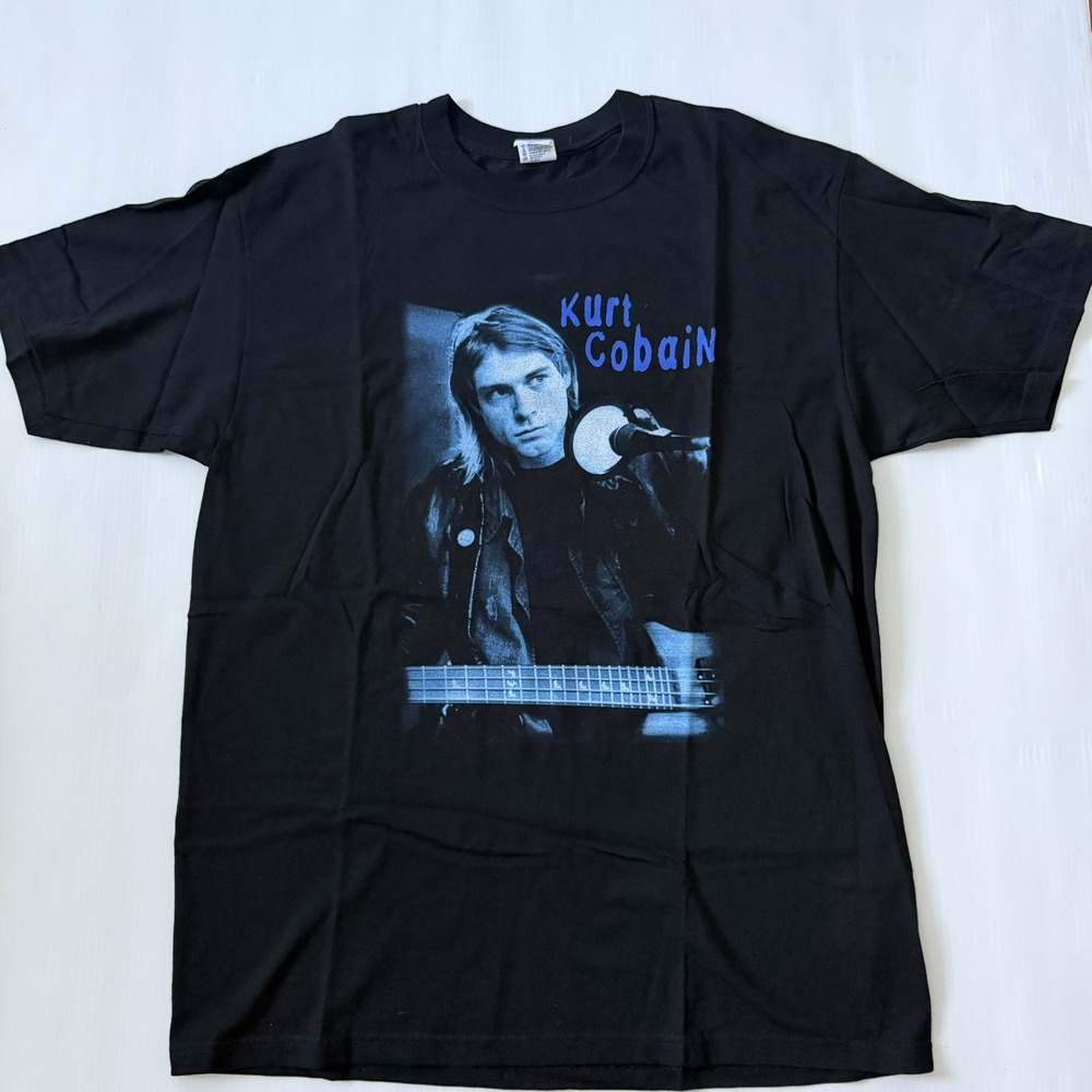 Vtg 2003 Kurt Cobain Nirvana Double-Sided Shirt Notebook Page End of Music XL